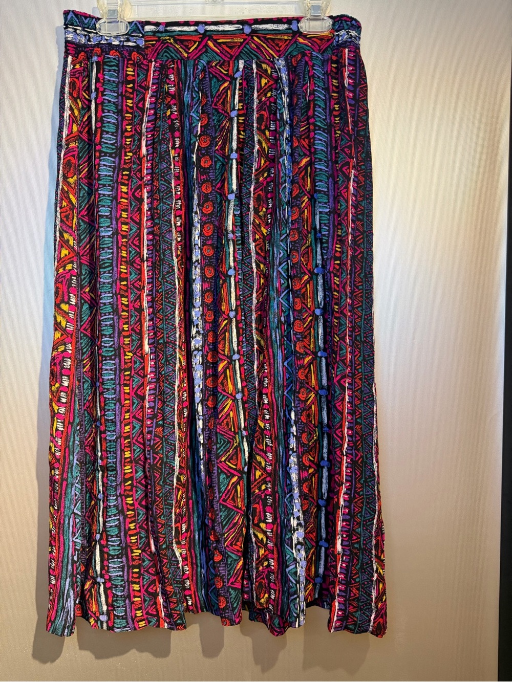 Norton McNaughton Vibrant Multicolor Tribal Maxi Skirt